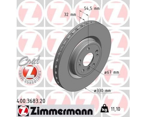 Disque de frein COAT Z 400.3683.20 Zimmermann