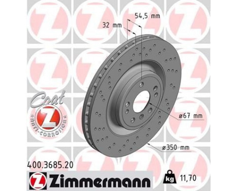 Disque de frein COAT Z 400.3685.20 Zimmermann