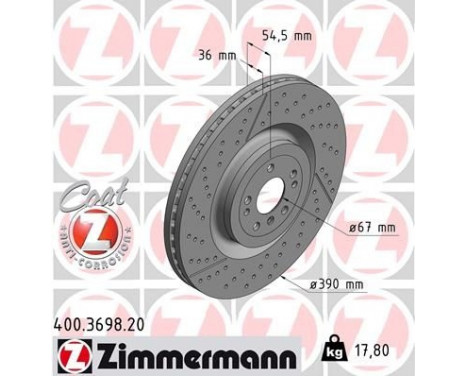 Disque de frein COAT Z 400.3698.20 Zimmermann