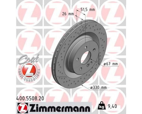 Disque de frein COAT Z 400.5508.20 Zimmermann