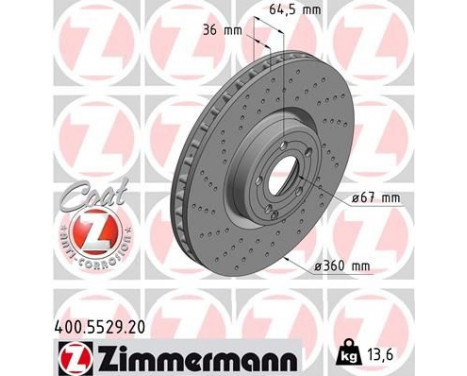 Disque de frein COAT Z 400.5529.20 Zimmermann