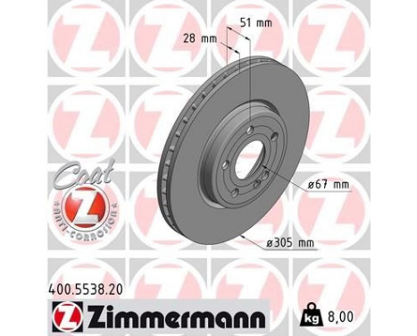 Disque de frein COAT Z 400.5538.20 Zimmermann
