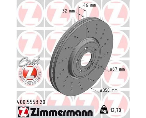 Disque de frein COAT Z 400.5553.20 Zimmermann