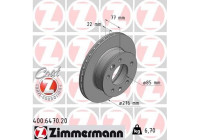 Disque de frein COAT Z 400.6470.20 Zimmermann