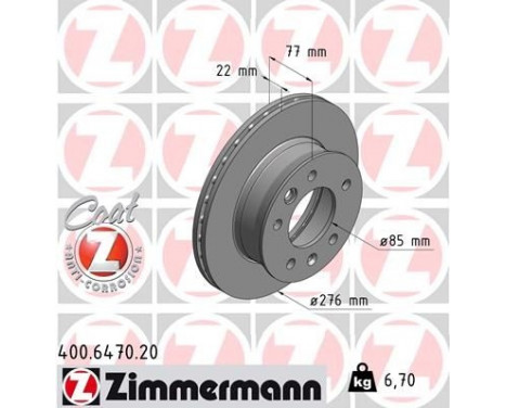 Disque de frein COAT Z 400.6470.20 Zimmermann