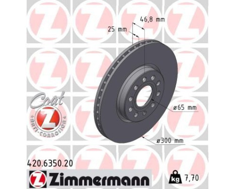 Disque de frein COAT Z 420.6350.20 Zimmermann