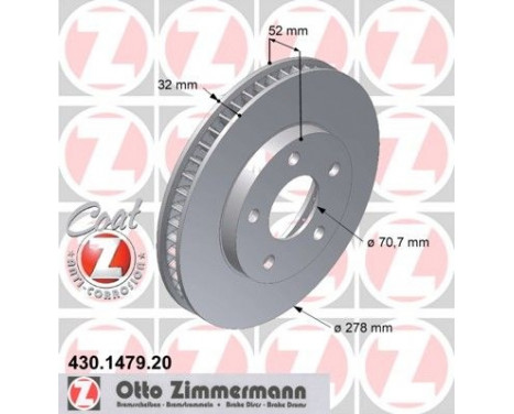 Disque de frein COAT Z 430.1479.20 Zimmermann