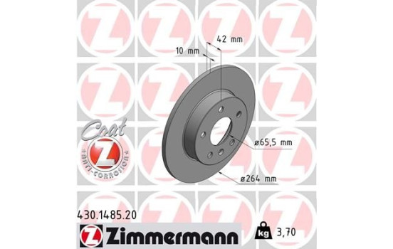 Disque de frein COAT Z 430.1485.20 Zimmermann, Image 2