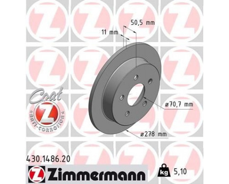 Disque de frein COAT Z 430.1486.20 Zimmermann