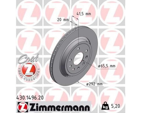Disque de frein COAT Z 430.1496.20 Zimmermann