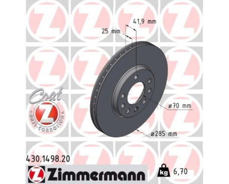 Disque de frein COAT Z 430.1498.20 Zimmermann