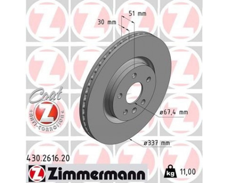 Disque de frein COAT Z 430.2616.20 Zimmermann