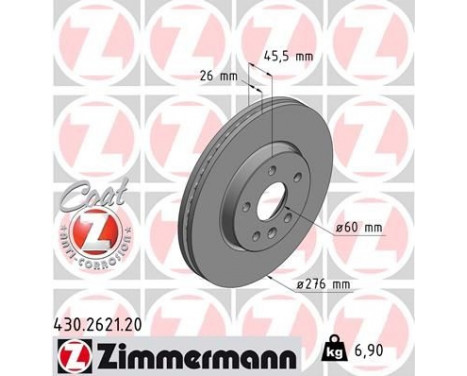 Disque de frein COAT Z 430.2621.20 Zimmermann
