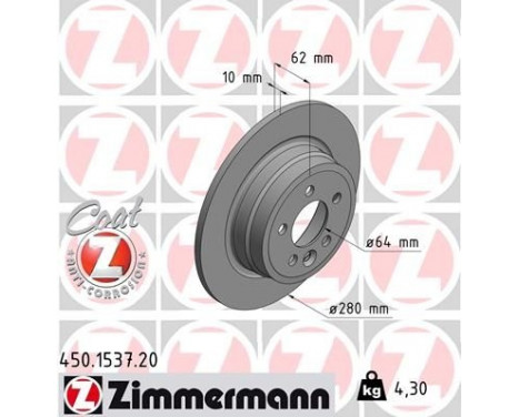 Disque de frein COAT Z 450.1537.20 Zimmermann
