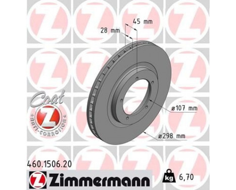 Disque de frein COAT Z 460.1506.20 Zimmermann