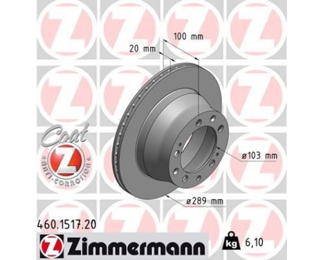 Disque de frein COAT Z 460.1517.20 Zimmermann
