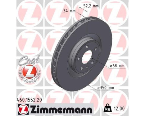 Disque de frein COAT Z 460.1552.20 Zimmermann