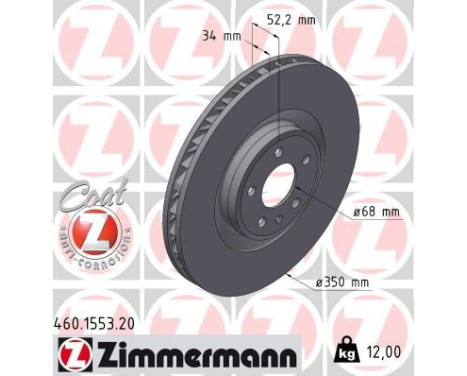 Disque de frein COAT Z 460.1553.20 Zimmermann