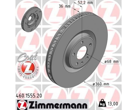 Disque de frein COAT Z 460.1555.20 Zimmermann