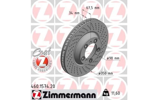 Disque de frein COAT Z 460.1574.20 Zimmermann, Image 2