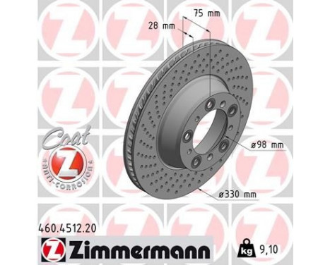 Disque de frein COAT Z 460.4512.20 Zimmermann