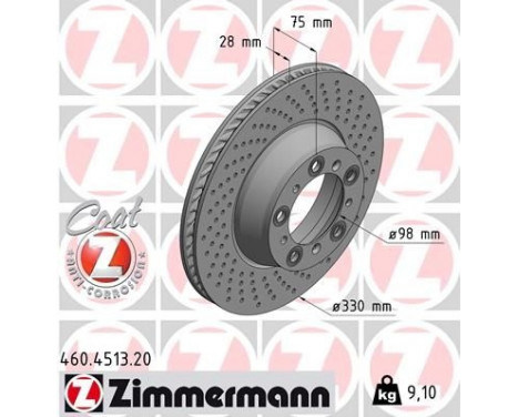 Disque de frein COAT Z 460.4513.20 Zimmermann
