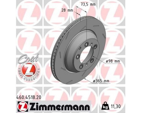 Disque de frein COAT Z 460.4518.20 Zimmermann