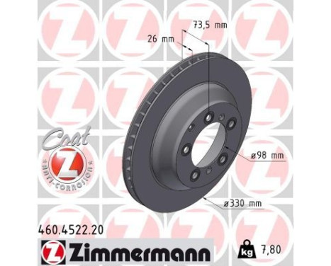 Disque de frein COAT Z 460.4522.20 Zimmermann