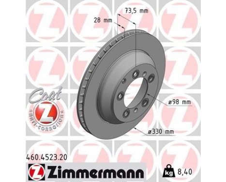 Disque de frein COAT Z 460.4523.20 Zimmermann