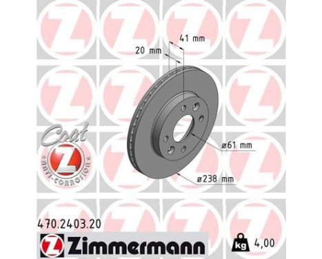 Disque de frein COAT Z 470.2403.20 Zimmermann
