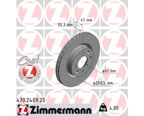 Disque de frein COAT Z 470.2409.20 Zimmermann