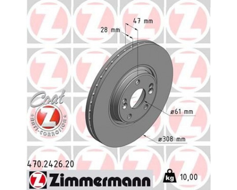 Disque de frein COAT Z 470.2426.20 Zimmermann