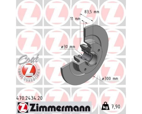 Disque de frein COAT Z 470.2434.20 Zimmermann