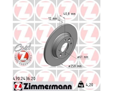 Disque de frein COAT Z 470.2436.20 Zimmermann