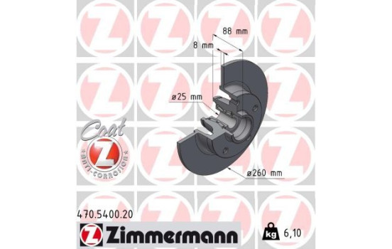 Disque de frein COAT Z 470.5400.20 Zimmermann