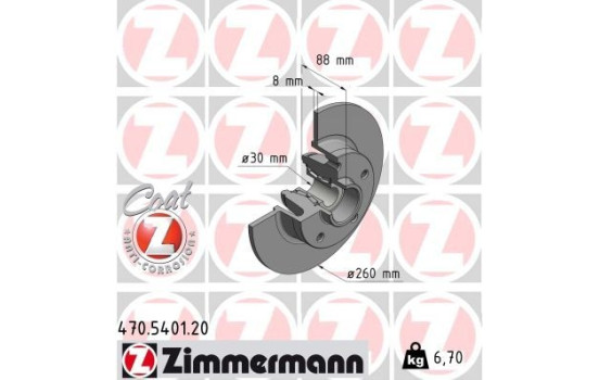 Disque de frein COAT Z 470.5401.20 Zimmermann