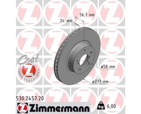 Disque de frein COAT Z 530.2457.20 Zimmermann