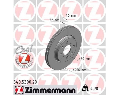 Disque de frein COAT Z 540.5300.20 Zimmermann