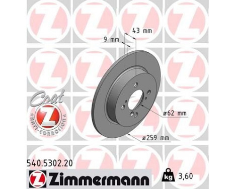 Disque de frein COAT Z 540.5302.20 Zimmermann