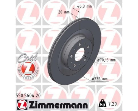 Disque de frein COAT Z 550.5604.20 Zimmermann