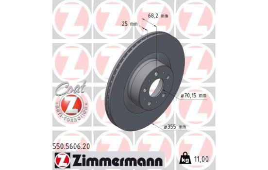 Disque de frein COAT Z 550.5606.20 Zimmermann