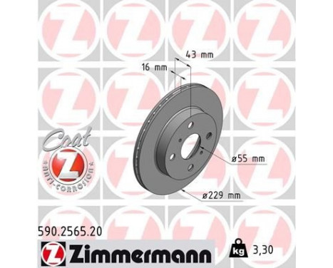 Disque de frein COAT Z 590.2565.20 Zimmermann