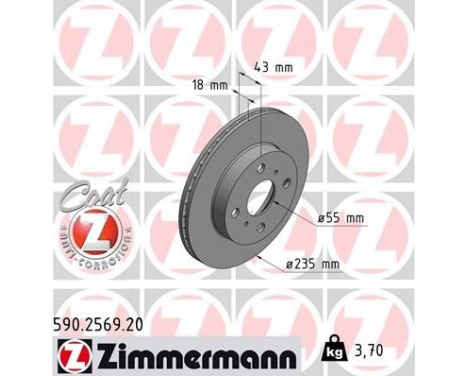Disque de frein COAT Z 590.2569.20 Zimmermann