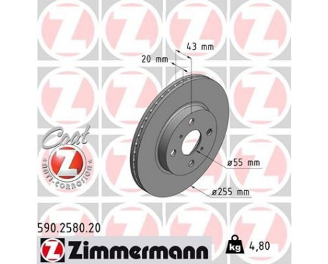 Disque de frein COAT Z 590.2580.20 Zimmermann