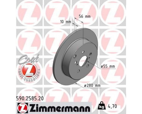 Disque de frein COAT Z 590.2585.20 Zimmermann