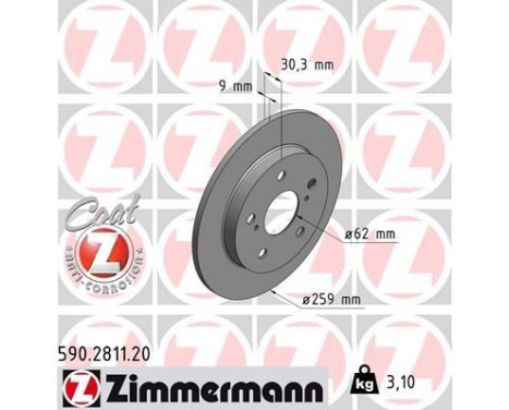 Disque de frein COAT Z 590.2811.20 Zimmermann