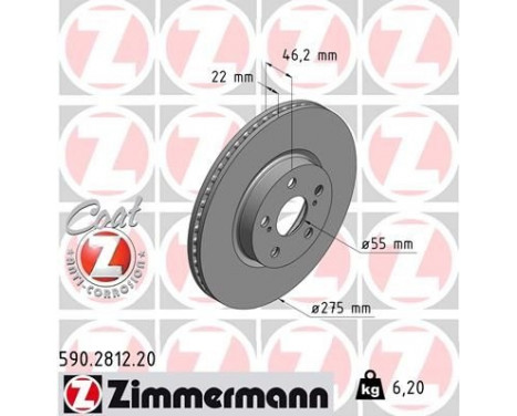 Disque de frein COAT Z 590.2812.20 Zimmermann
