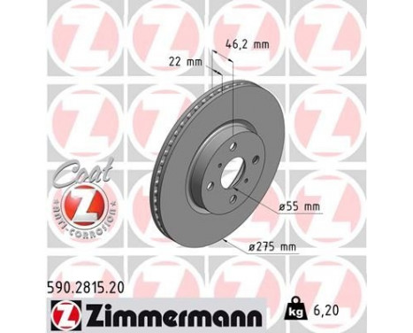 Disque de frein COAT Z 590.2815.20 Zimmermann