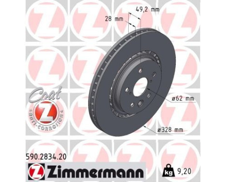 Disque de frein COAT Z 590.2834.20 Zimmermann