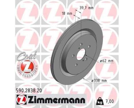Disque de frein COAT Z 590.2838.20 Zimmermann